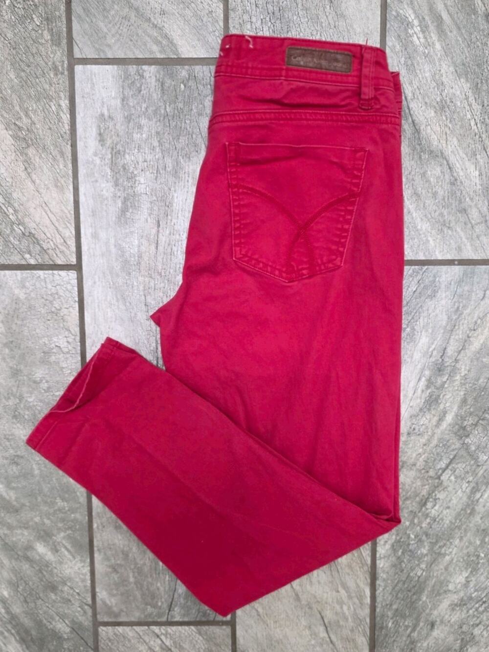 Calvin Klein Jeans Womens Red Skinny Jeans W28 L26 Stretch Denim Pants